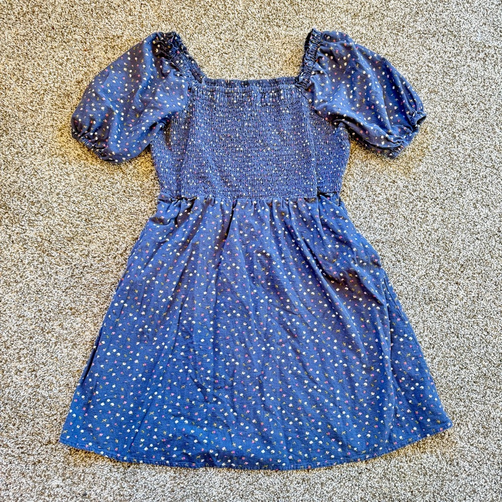 Universal Thread Blue Floral Pocket Dress (Size S)